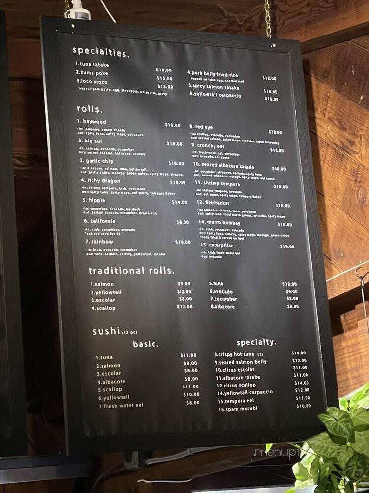 Kuma Sushi - Los Osos, CA menu_pic