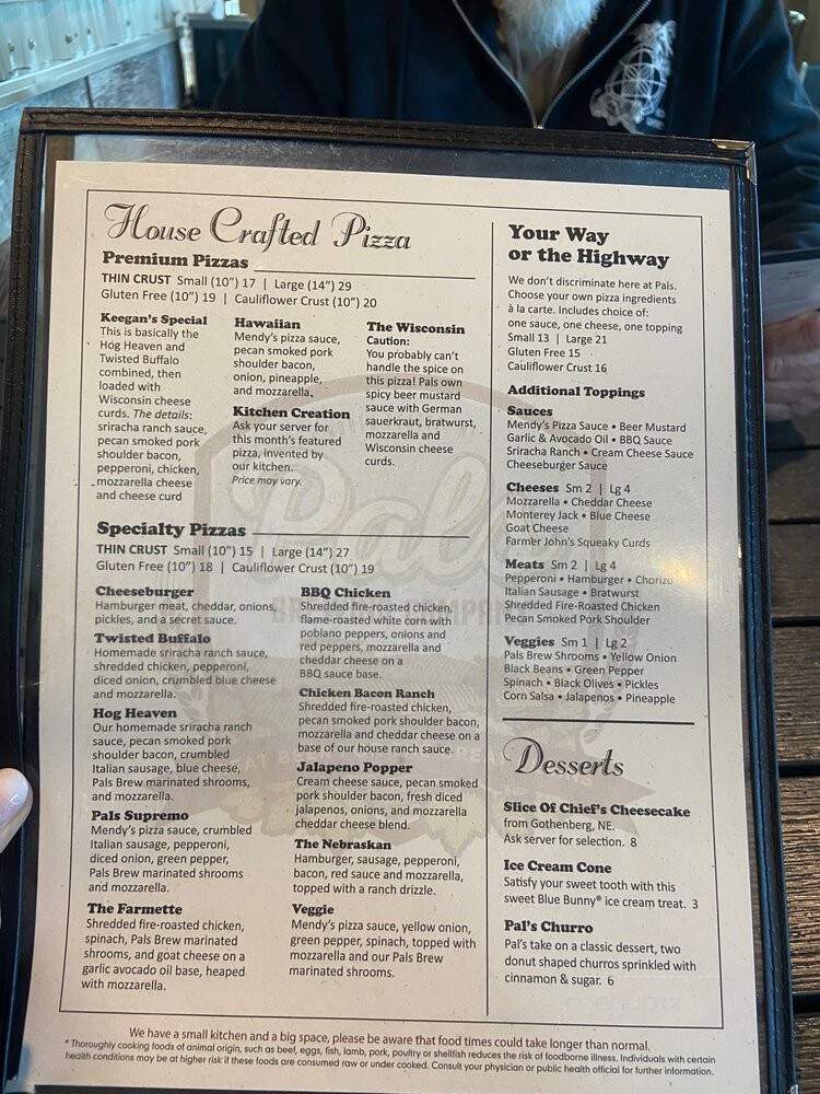 Pals Brewing Company - North Platte, NE menu_pic