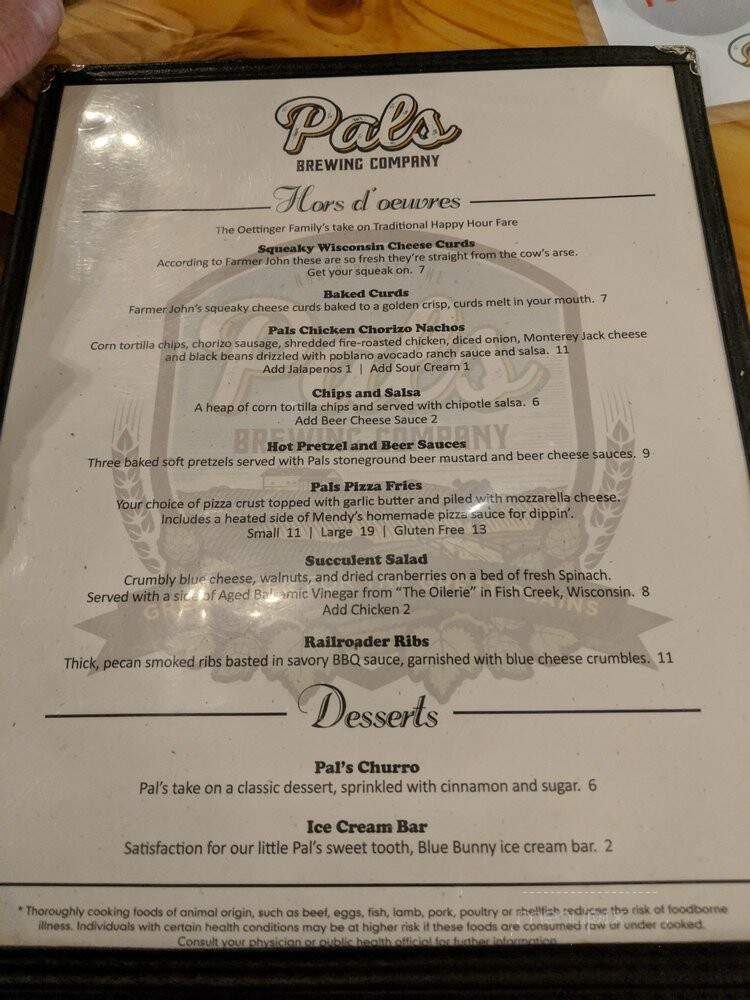 Pals Brewing Company - North Platte, NE menu_pic