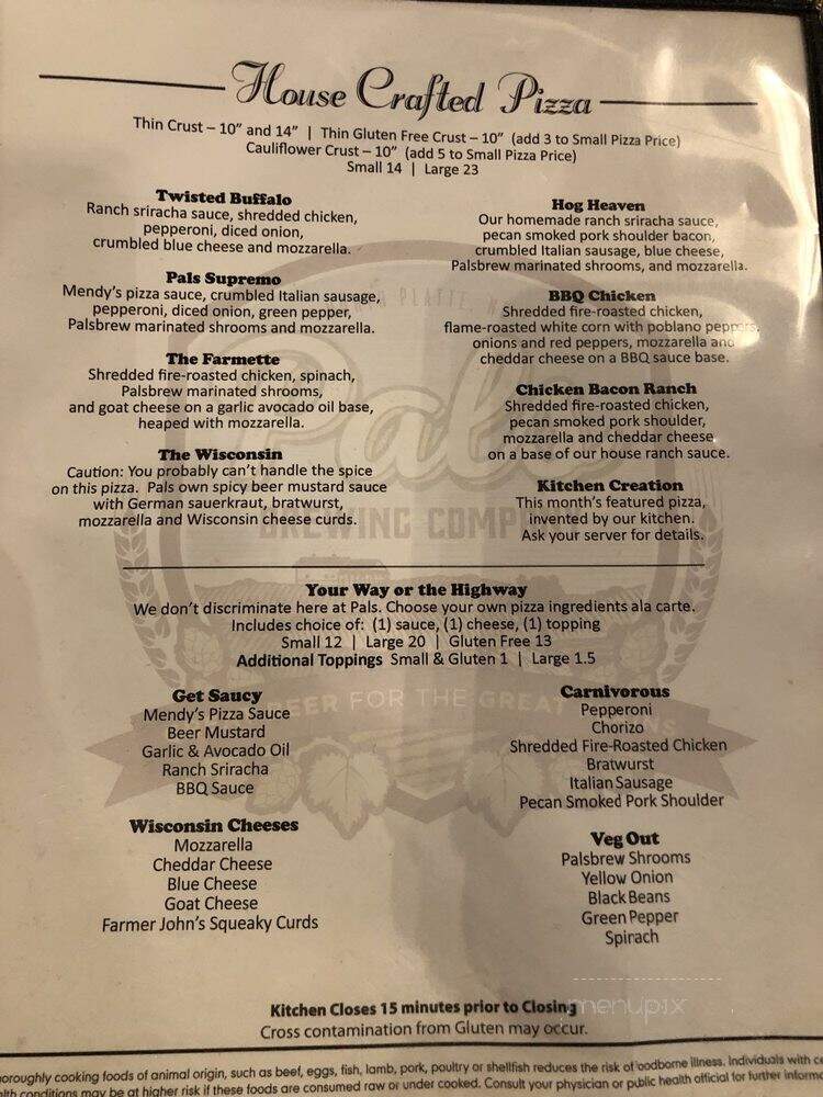 Pals Brewing Company - North Platte, NE menu_pic
