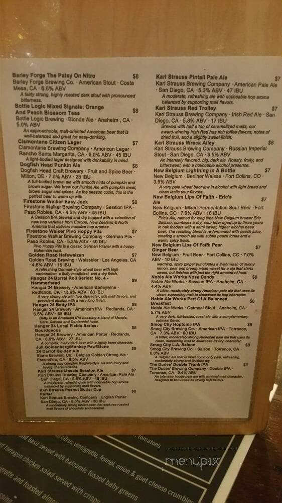 Back Bay Tavern - Newport Beach, CA menu_pic
