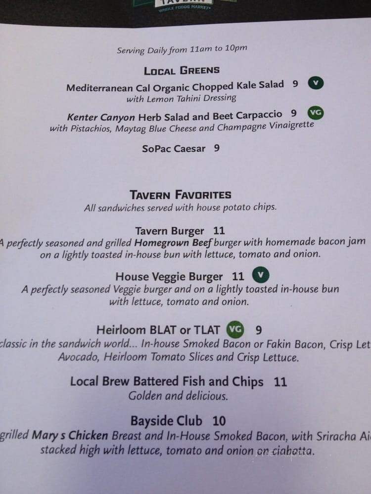 Back Bay Tavern - Newport Beach, CA menu_pic