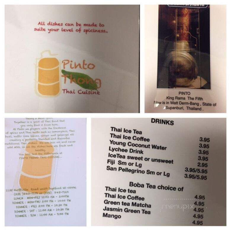 Pinto Thong Thai Cuisine - Deptford, NJ menu_pic