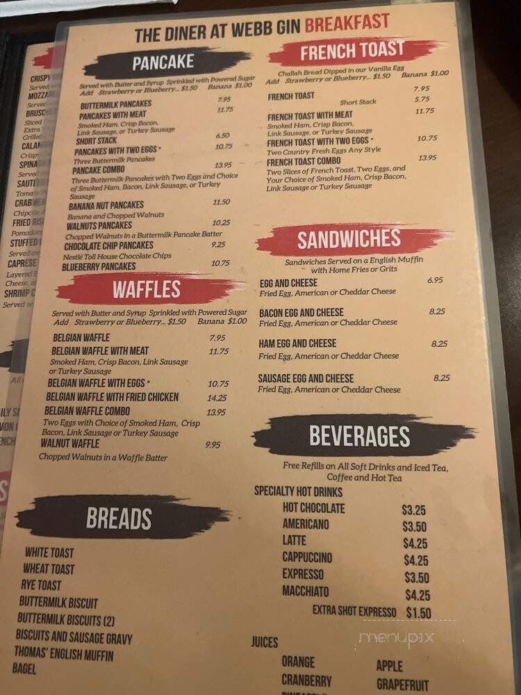 The Diner at Webb Gin - Snellville, GA menu_pic