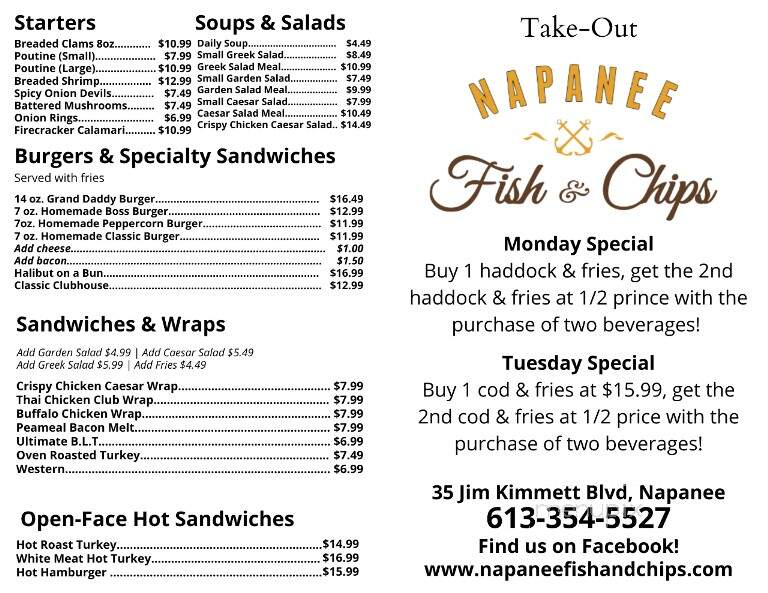 Napanee Fish And Chips - Napanee, ON menu_pic