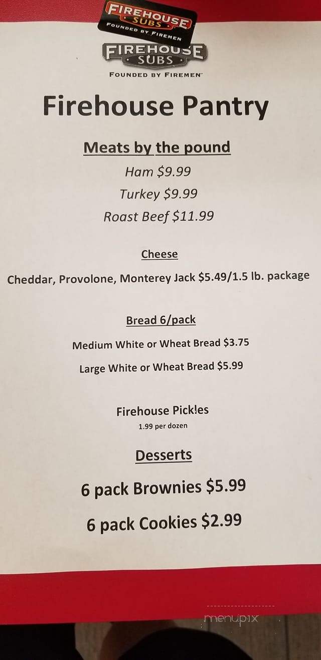 Firehouse Subs - Durant, OK menu_pic