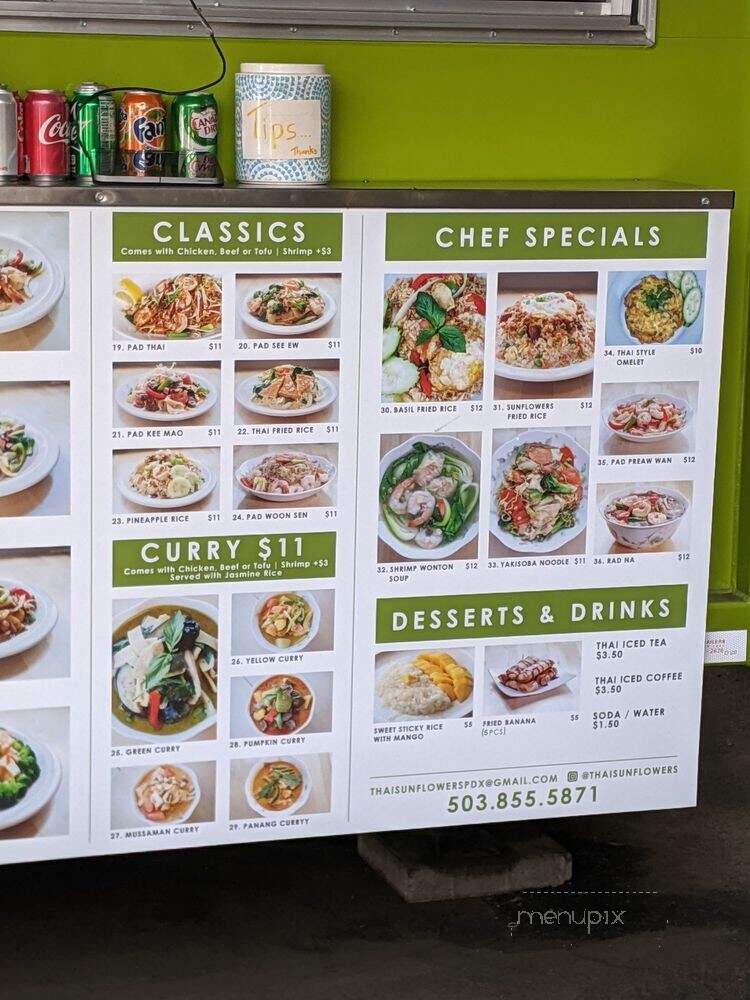 Thai Sunflowers - Happy Valley, OR menu_pic