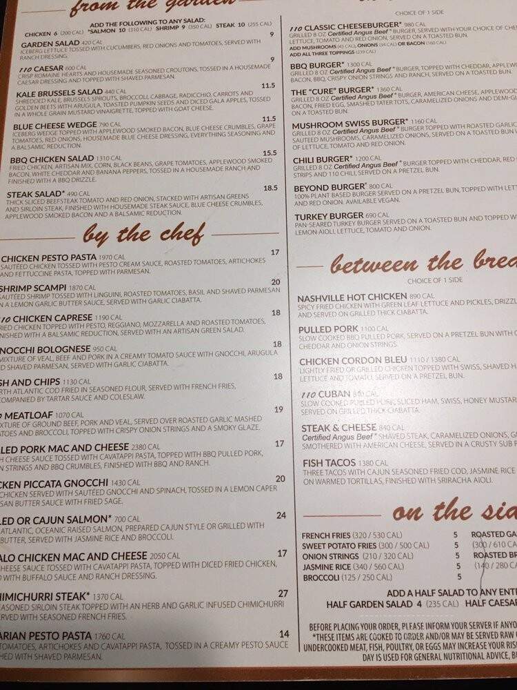 110 Grill - Poughkeepsie, NY menu_pic