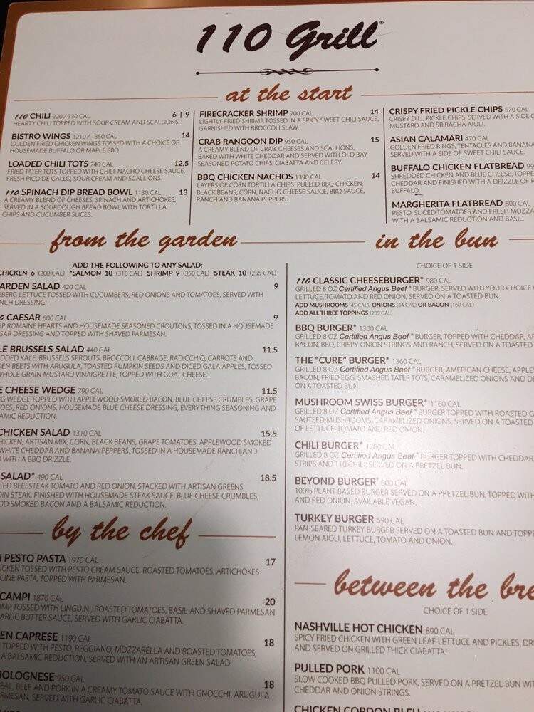 110 Grill - Poughkeepsie, NY menu_pic