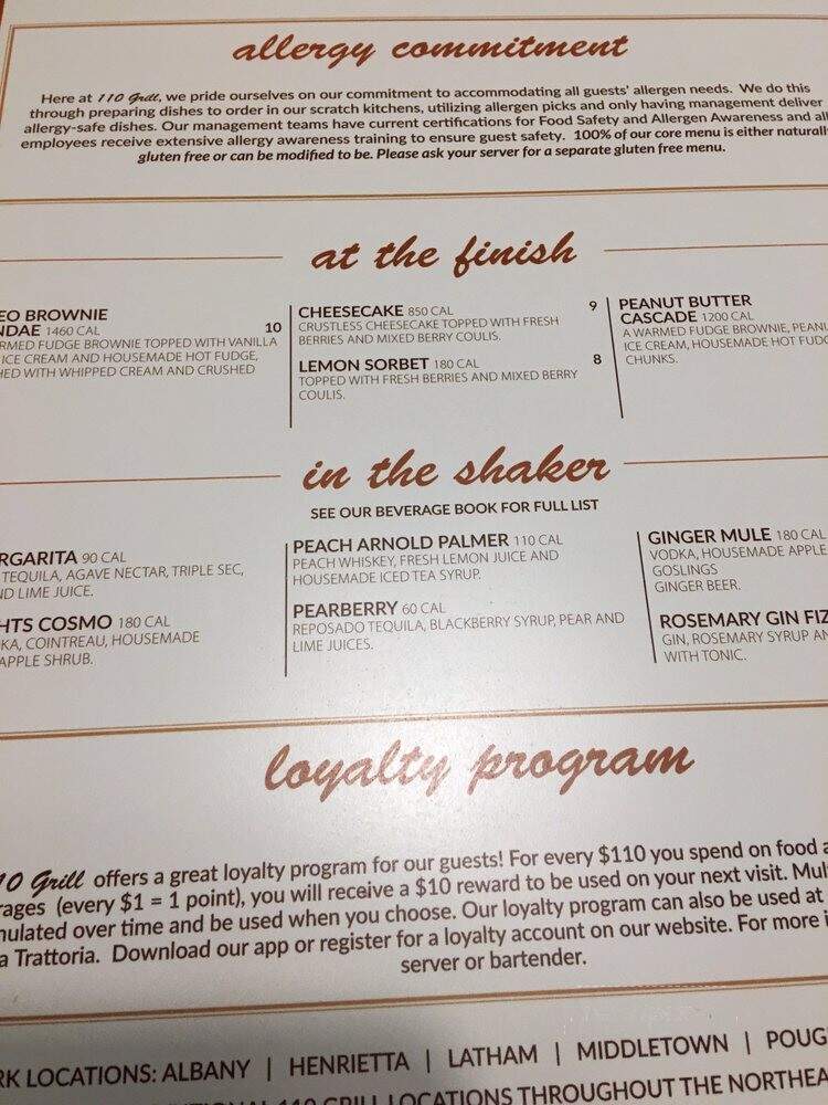 110 Grill - Poughkeepsie, NY menu_pic