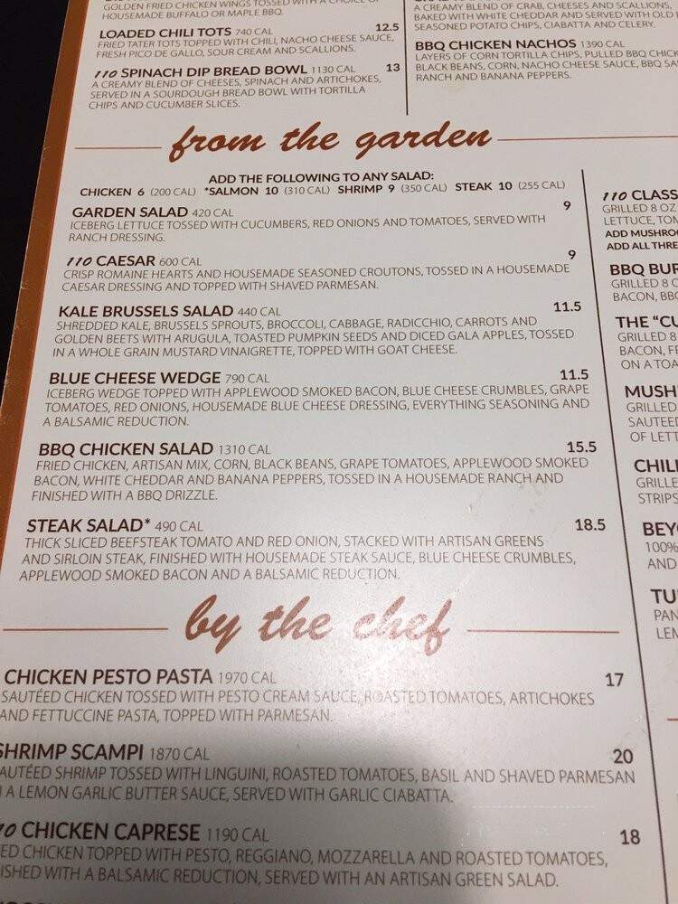 110 Grill - Poughkeepsie, NY menu_pic