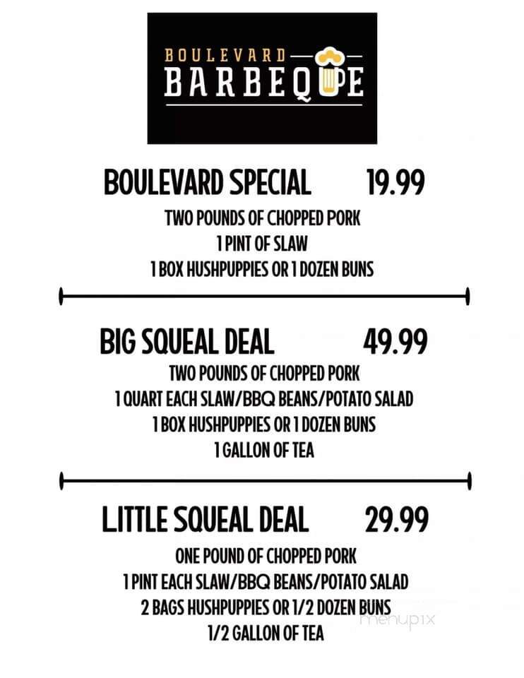 Boulevard Barbeque - Morganton, NC menu_pic