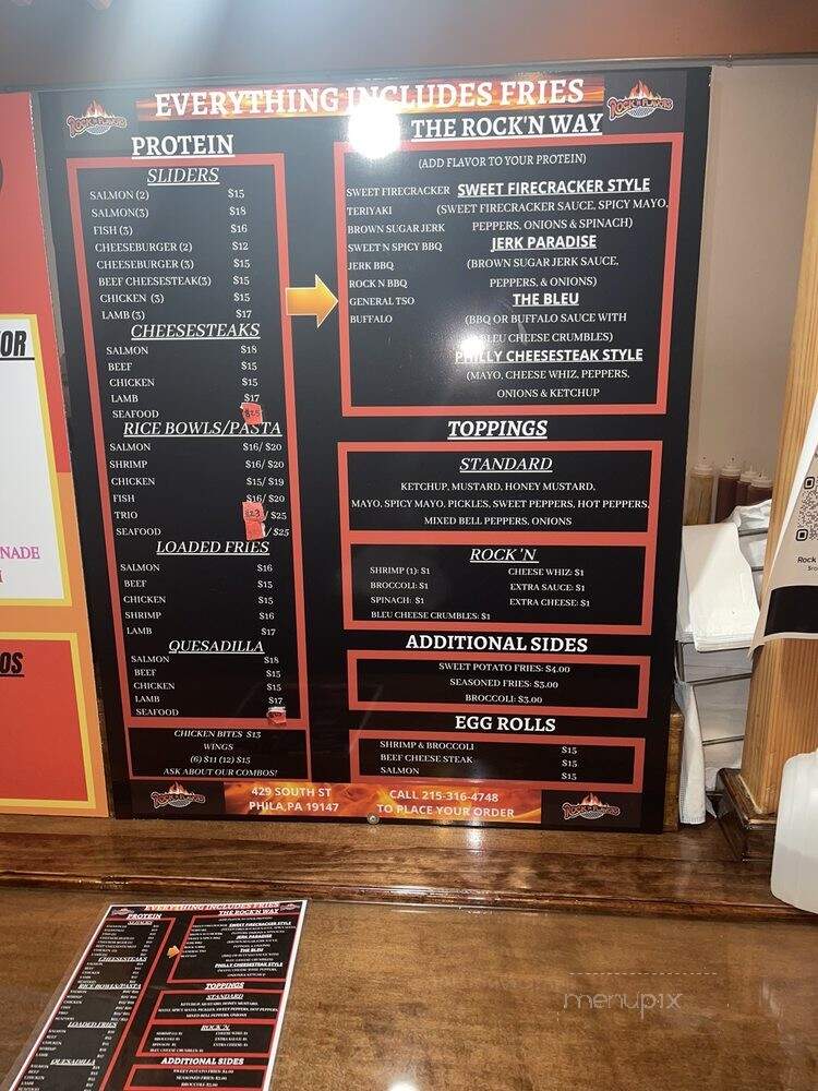 Rock 'N Flavors - Philadelphia, PA menu_pic