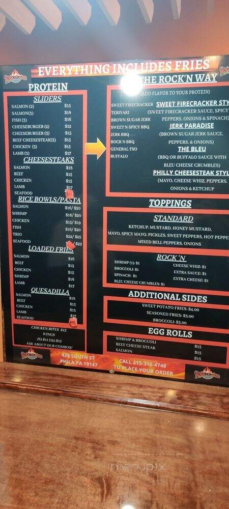 Rock 'N Flavors - Philadelphia, PA menu_pic