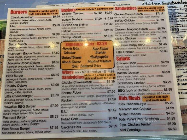 Chubby's Cafe - Riverton, UT menu_pic