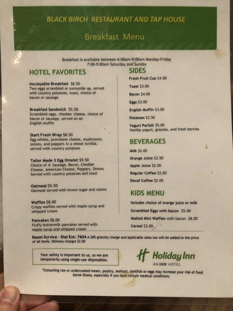 Black Birch Restaurant & Tap House - Roanoke, VA menu_pic