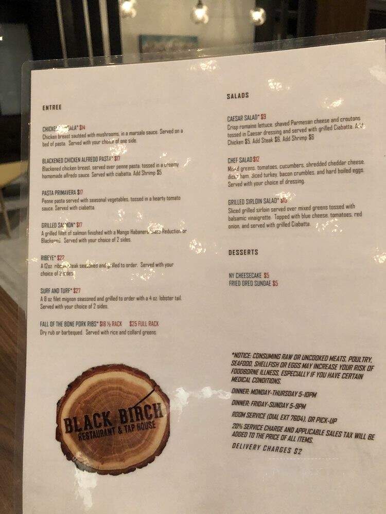 Black Birch Restaurant & Tap House - Roanoke, VA menu_pic