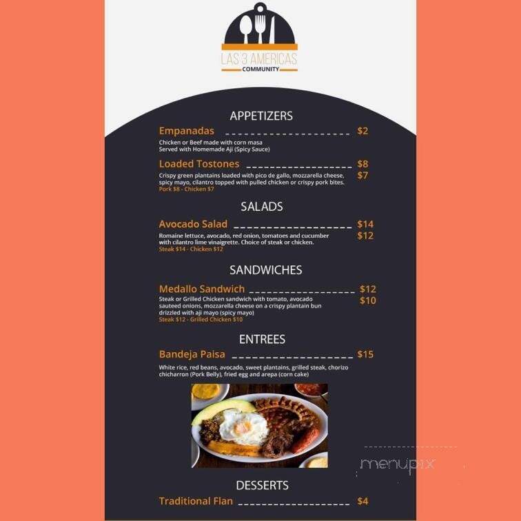Las Tres Americas - Wappingers Falls, NY menu_pic
