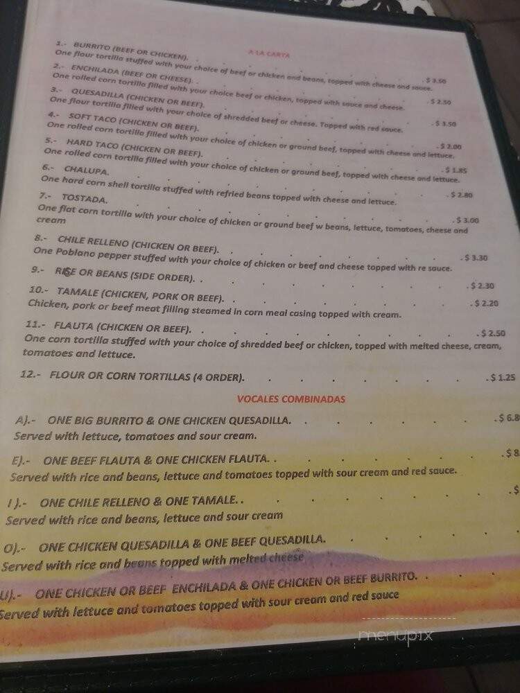 El Agave - Clanton, AL menu_pic
