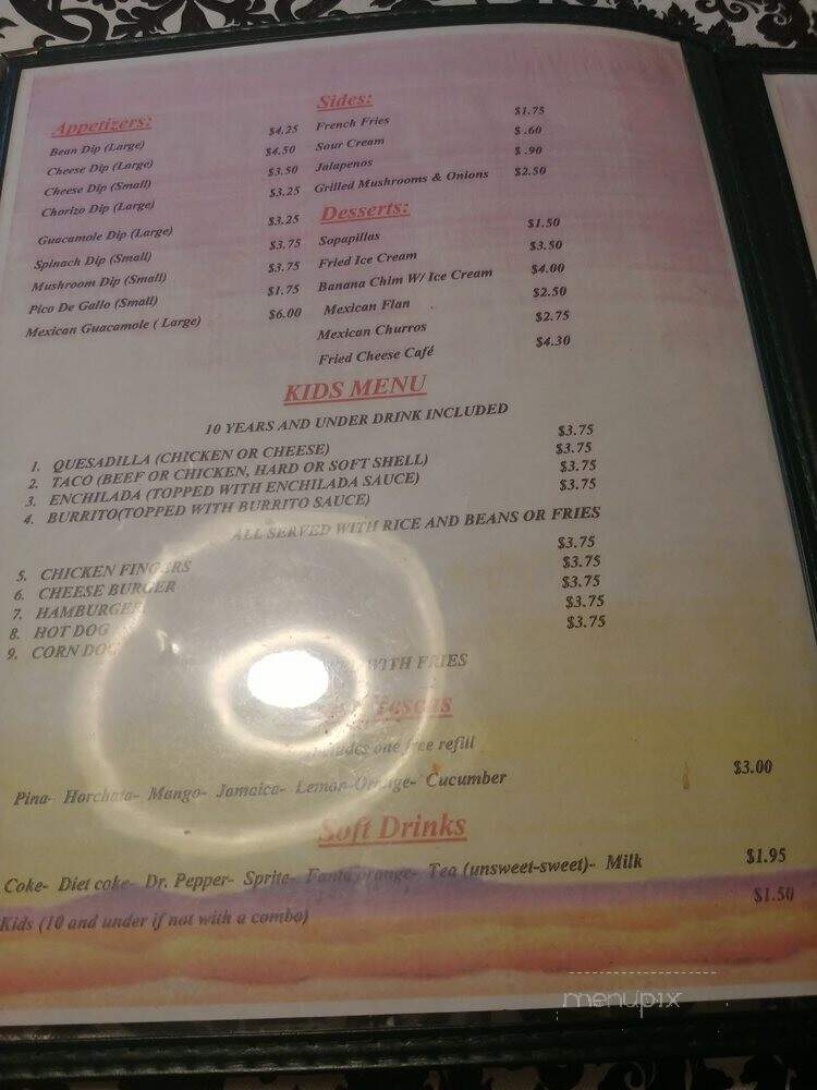 El Agave - Clanton, AL menu_pic