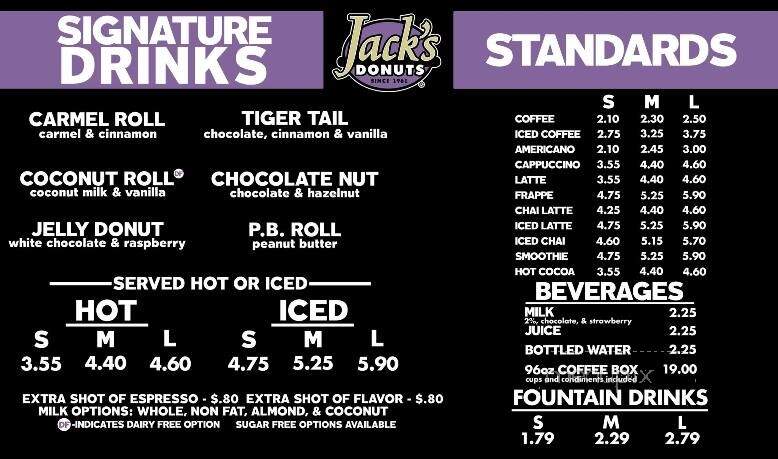 Jack's Donuts - Crawfordsville, IN menu_pic