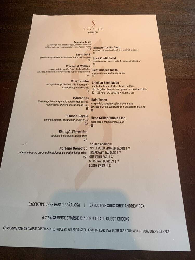SkyFire - Santa Fe, NM menu_pic