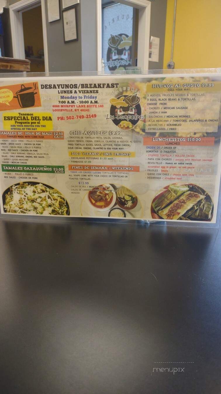 Taqueria Los Compadres - Louisville, KY menu_pic