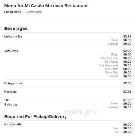 Mi Casita Mexican Restaurant - Roseboro, NC menu_pic