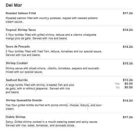 Mi Casita Mexican Restaurant - Roseboro, NC menu_pic