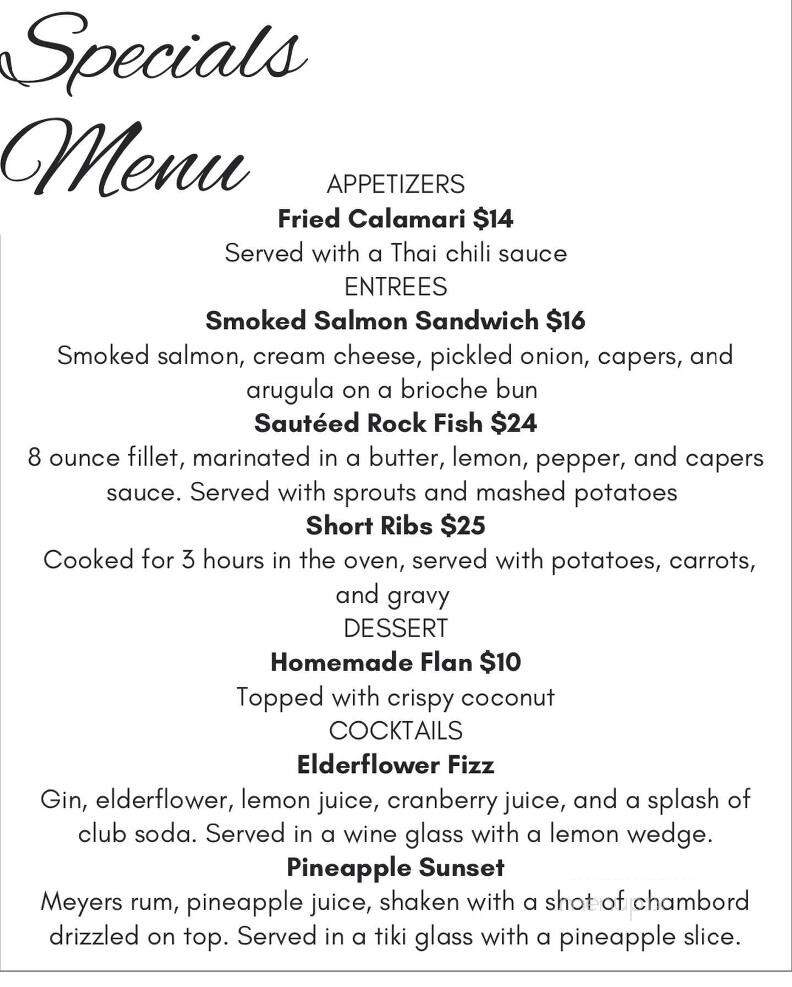 The Creek Lodge Bar & Grill - Rockville, MD menu_pic