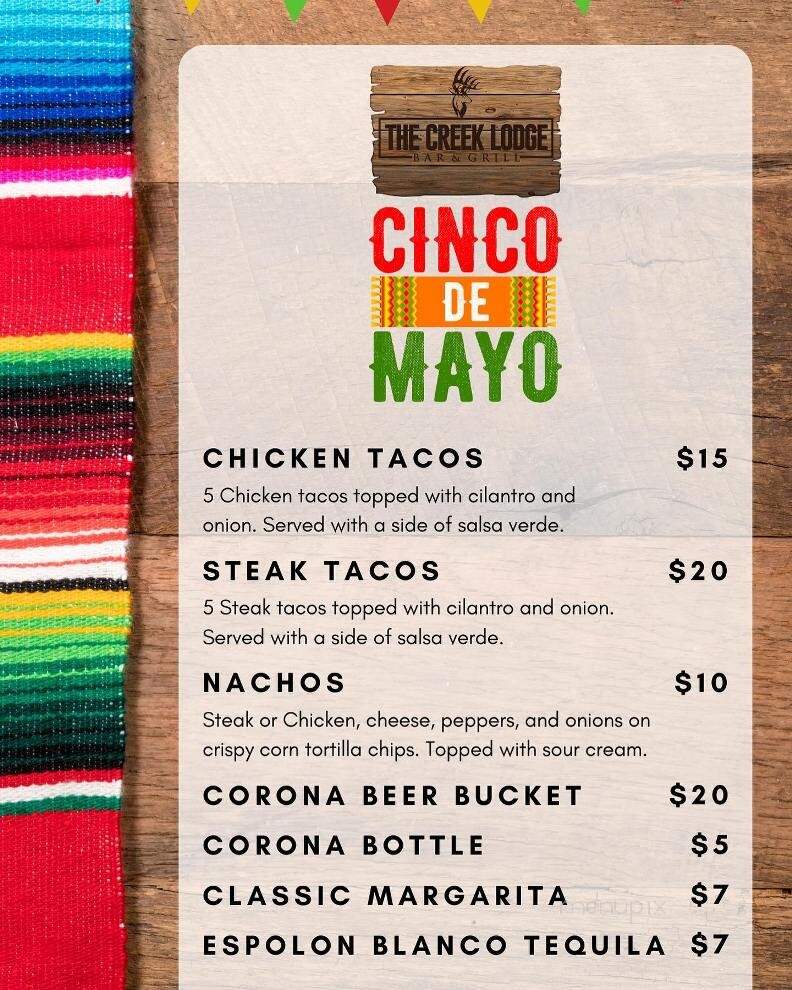 The Creek Lodge Bar & Grill - Rockville, MD menu_pic