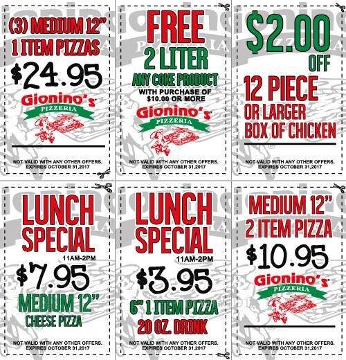 Gionino's Pizzeria - Bucyrus, OH menu_pic