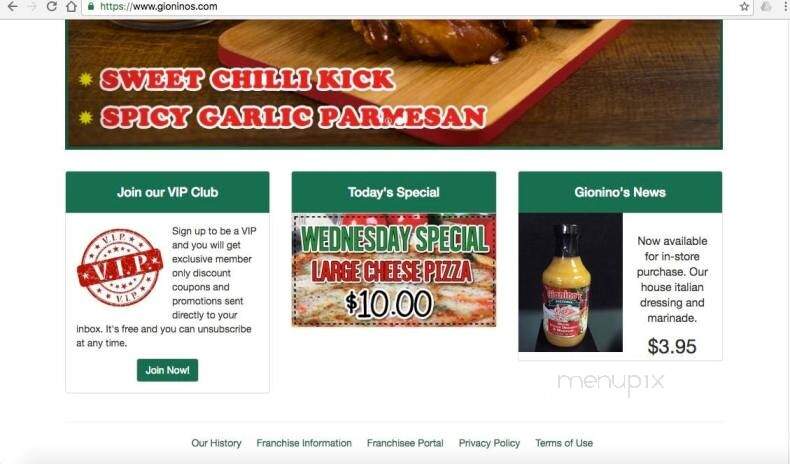 Gionino's Pizzeria - Bucyrus, OH menu_pic
