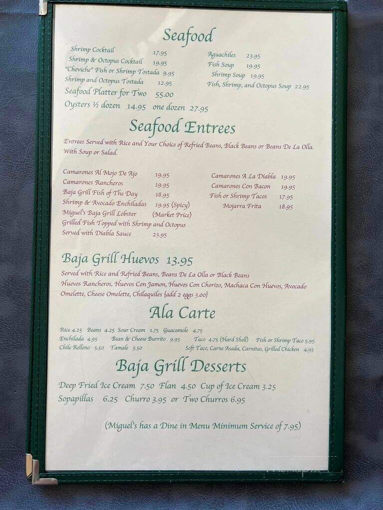 Miguel's Baja Grill - Victorville, CA menu_pic