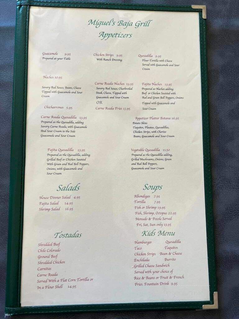 Miguel's Baja Grill - Victorville, CA menu_pic