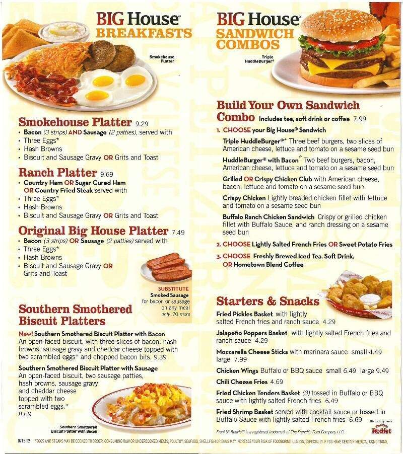 Huddle House - Richlands, VA menu_pic