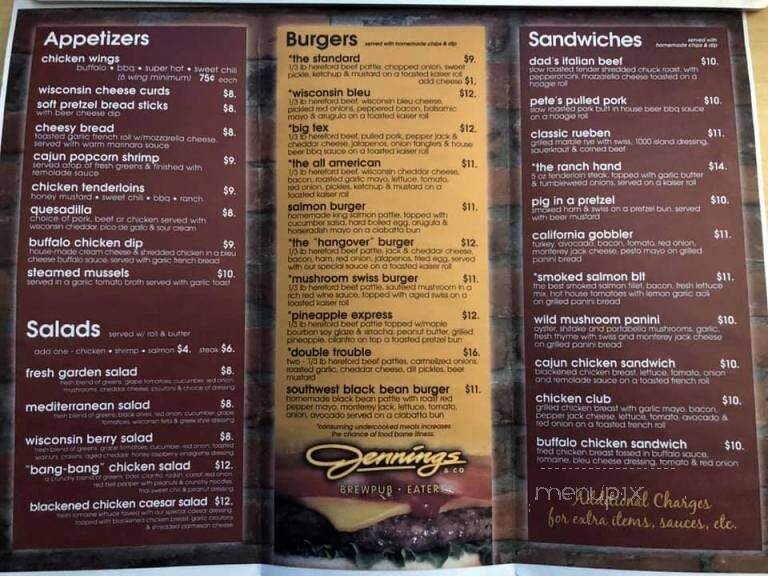 Jennings & Co - Wisconsin Rapids, WI menu_pic