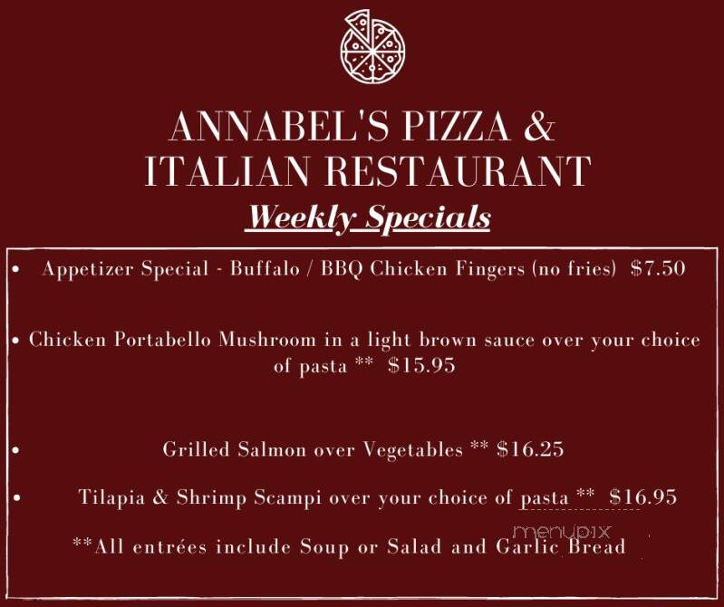Annabel's Pizza and Italian Restaurant - Unionville, NY