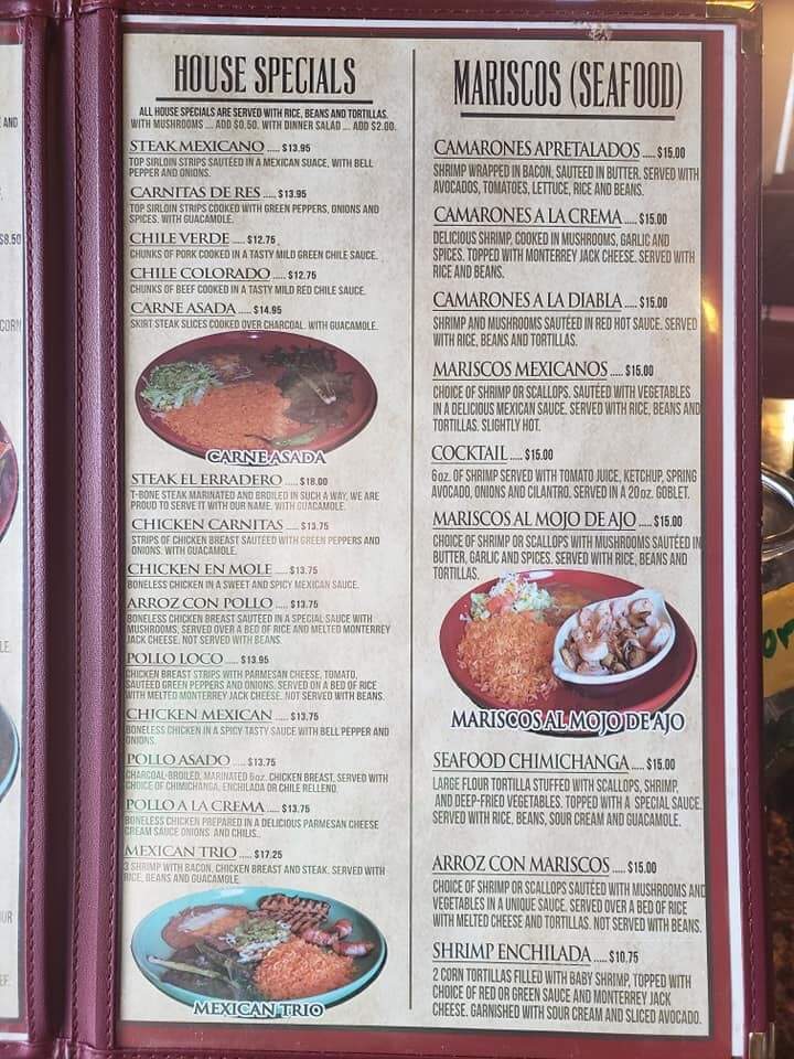 El Erradero - Baker City, OR menu_pic