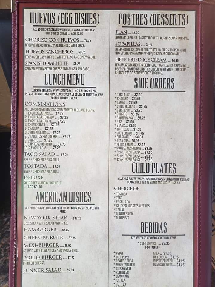 El Erradero - Baker City, OR menu_pic