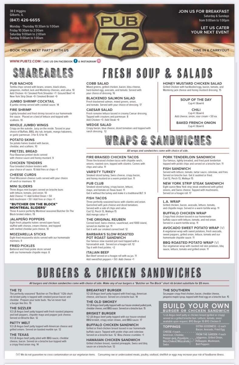 Pub 72 Bar and Grill - Gilberts, IL