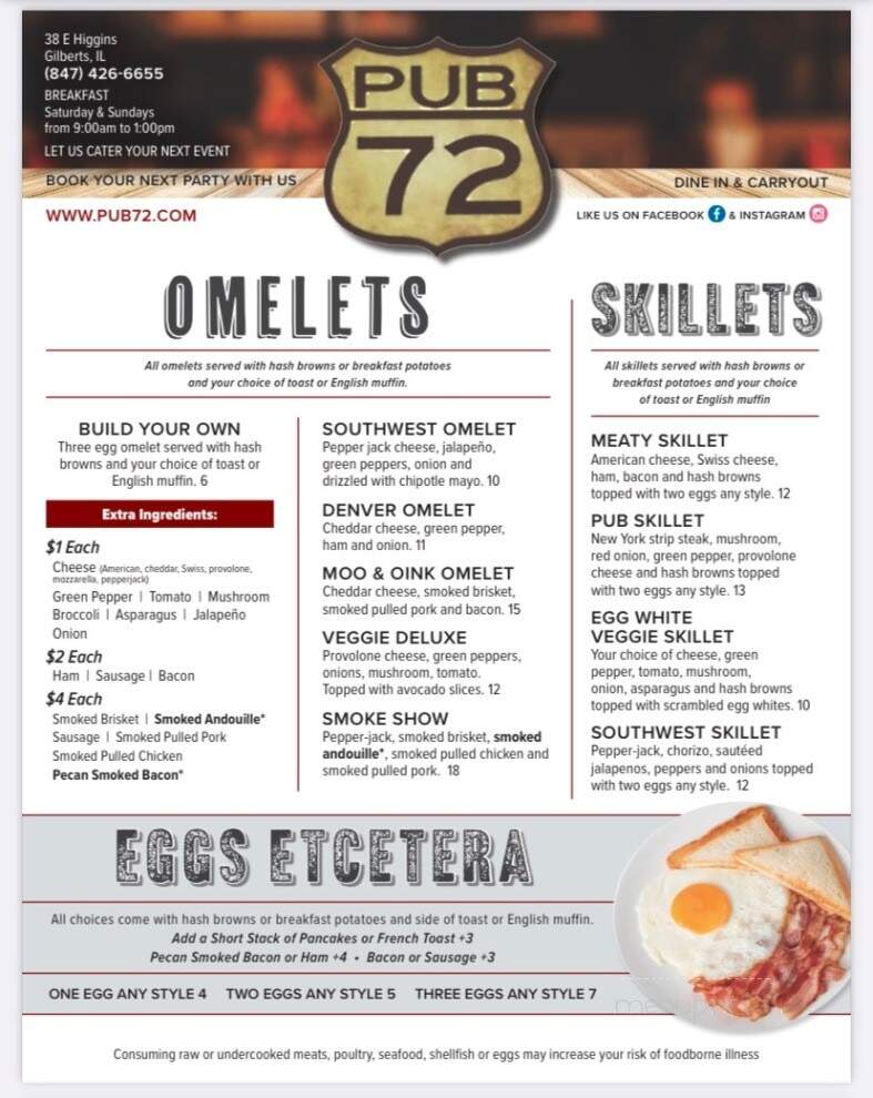 Pub 72 Bar and Grill - Gilberts, IL