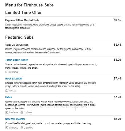 Firehouse Subs - Gahanna, OH menu_pic