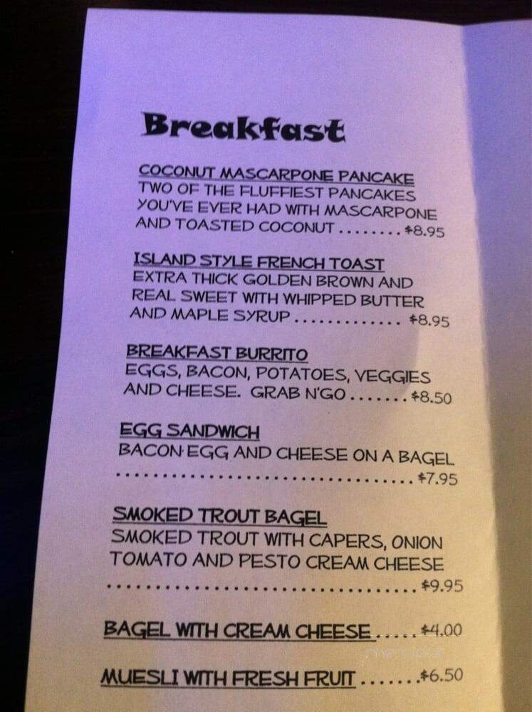 Toomey's - Mammoth Lakes, CA menu_pic