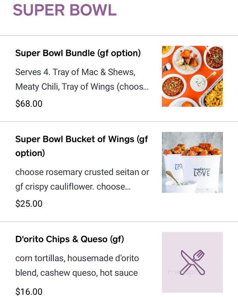 Modern Love - Omaha, NE menu_pic