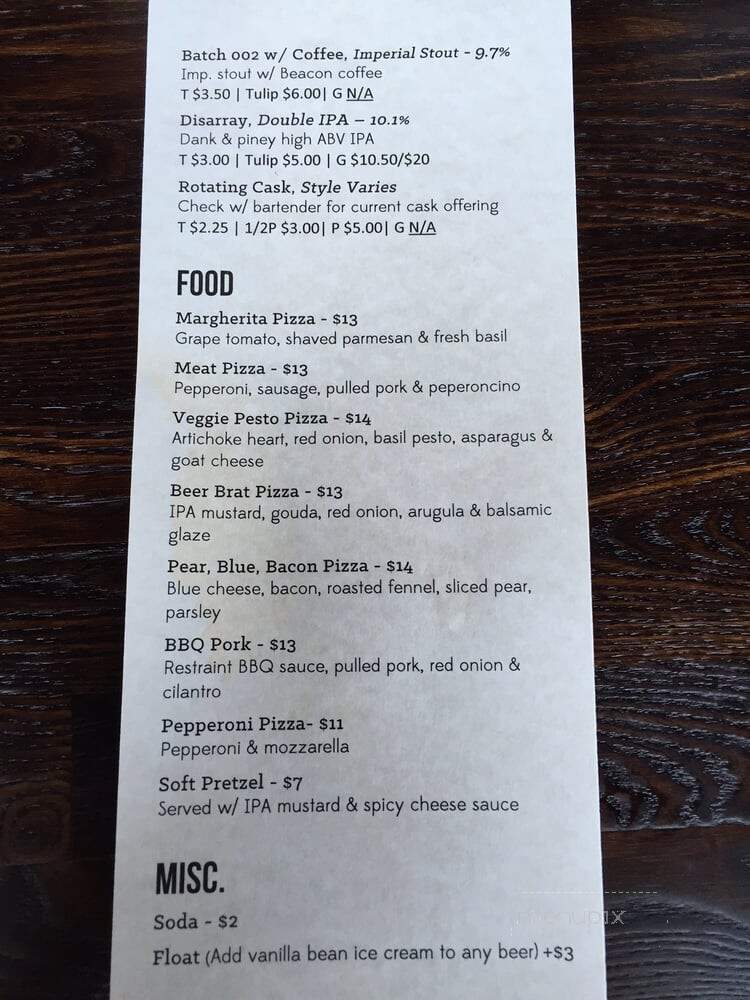 Institution Ale Company - Camarillo, CA menu_pic