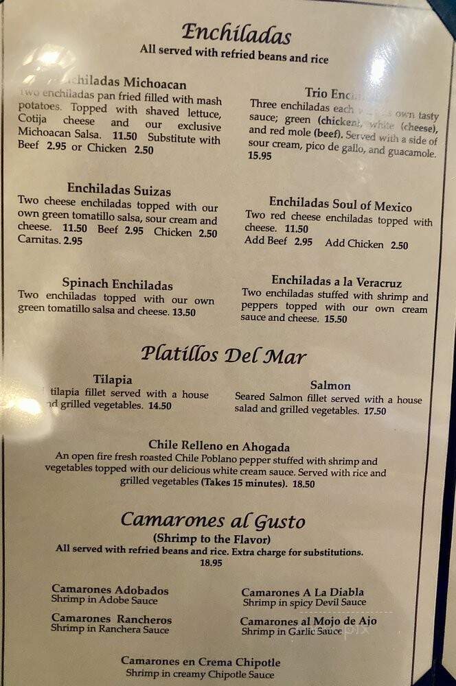 Soul of Mexico Alma de Mexico - Indio, CA menu_pic