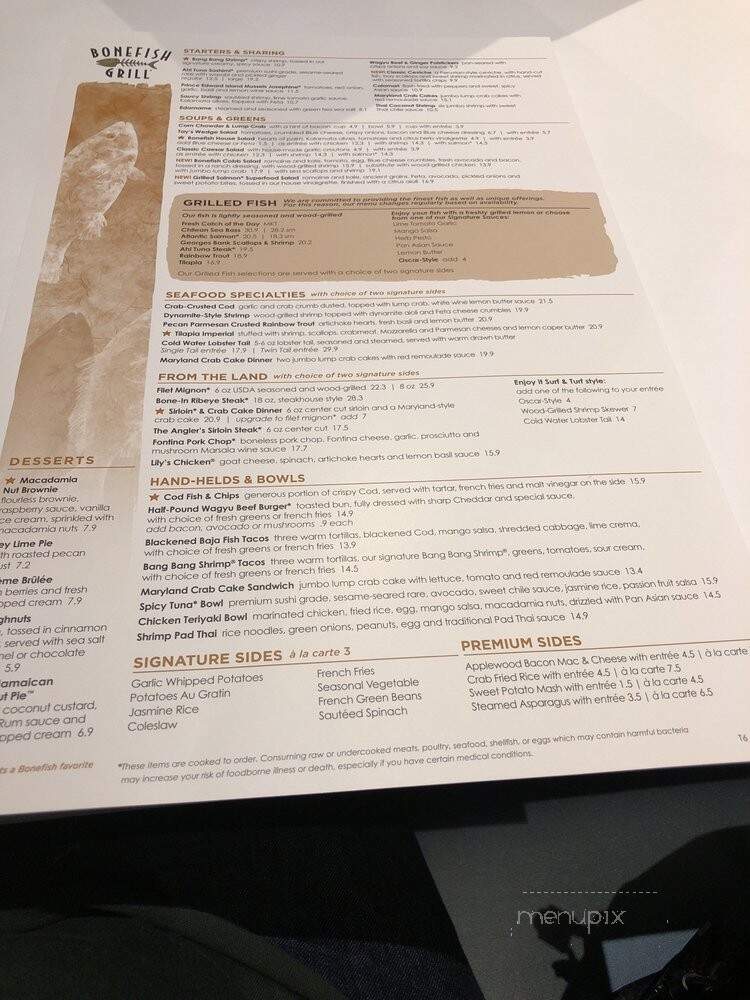 Bonefish Grill - Newtown Square, PA menu_pic