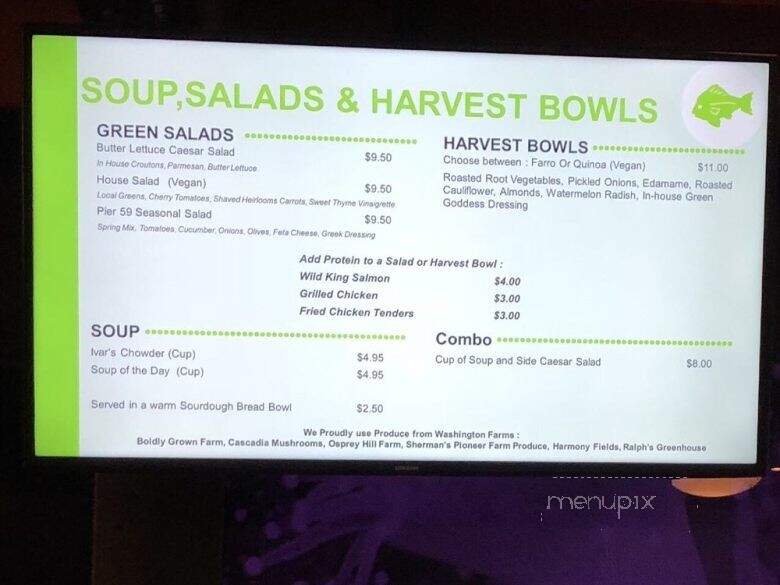 Seattle Aquarium Cafe - Seattle, WA menu_pic