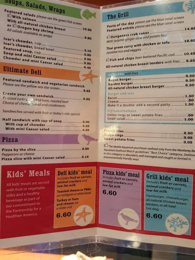 Seattle Aquarium Cafe - Seattle, WA menu_pic